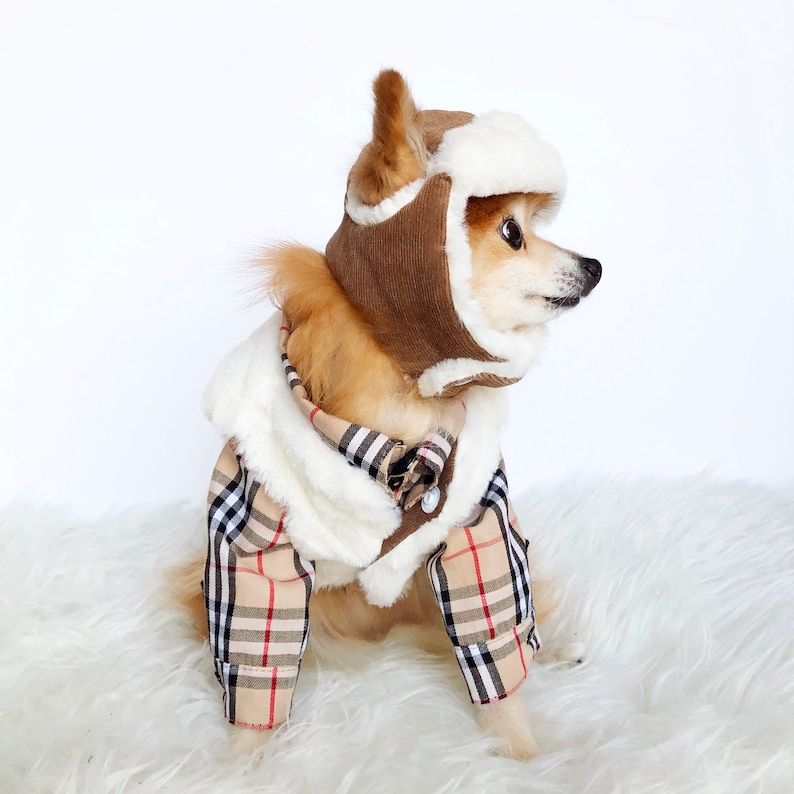 Dogs Winter Fur Aviator Hat HANDMADE dog hats dog caps Etsy