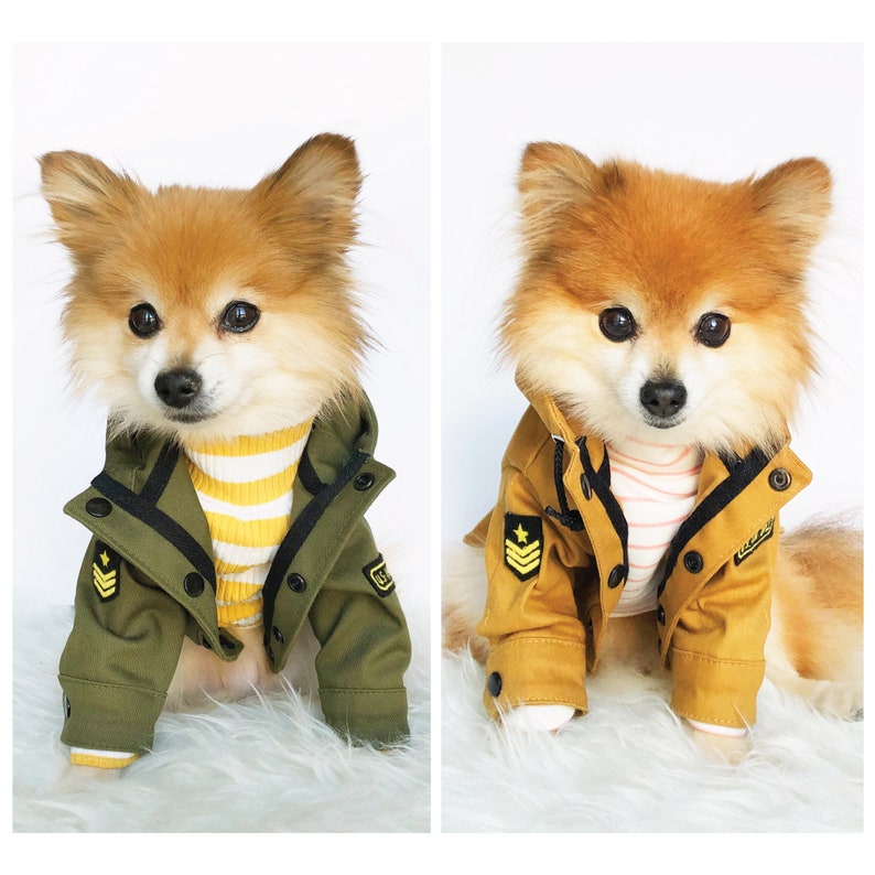 Dog Military Jackets Army Coats Puppy Clothes Pet Hoodies Etsy