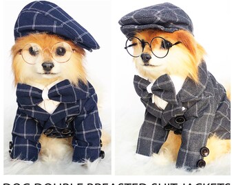 Dog Double Breasted Suit Jackets, formal dog tuxedo, Pet formal clothes, wedding outfit puppies, puppy tshirt, pup ringbearer, dogs hoodies