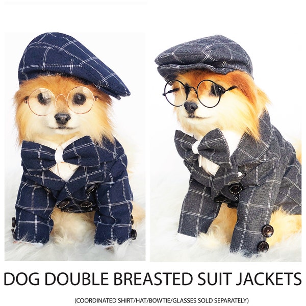 Dog Double Breasted Suit Jackets, formal dog tuxedo, Pet formal clothes, wedding outfit puppies, puppy tshirt, pup ringbearer, dogs hoodies