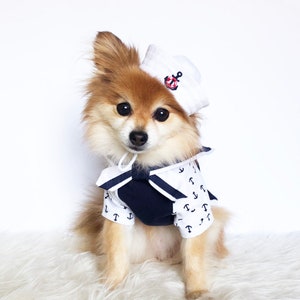 Dogs Sailor Hat Cape Set HANDMADE Dog Hats Dog Caps Marine Hat Marine Look Halloween Costume Pet Accessories Dog Hoodies Puppy Hats Etsy Australia