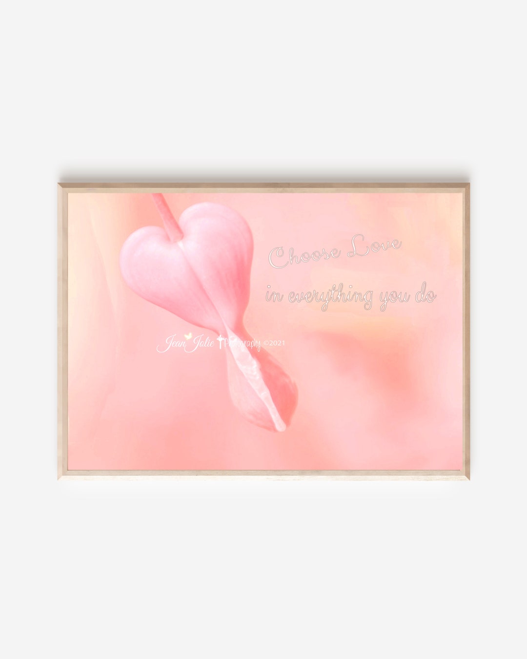 Choose Love Wall Art Bleeding Pastel Peachy Pink Nature Etsy