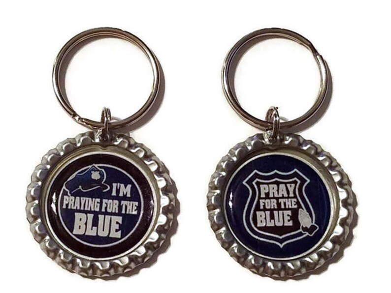 Police Key Chain Pray For The Blue Police Officer Gifts Etsy