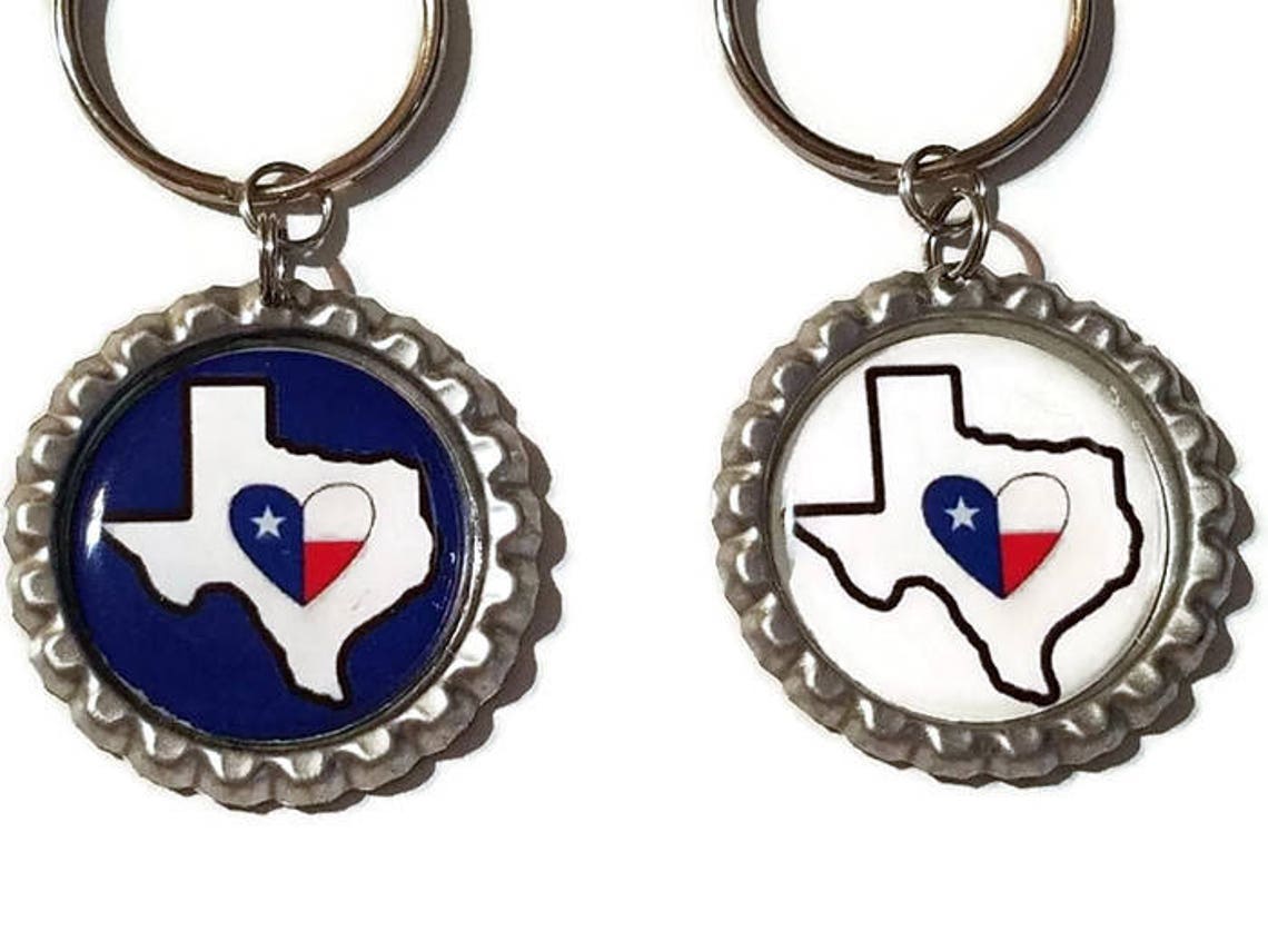 Heart of Texas Keychain Texas Strong Texas Gifts Lomghorn Etsy UK