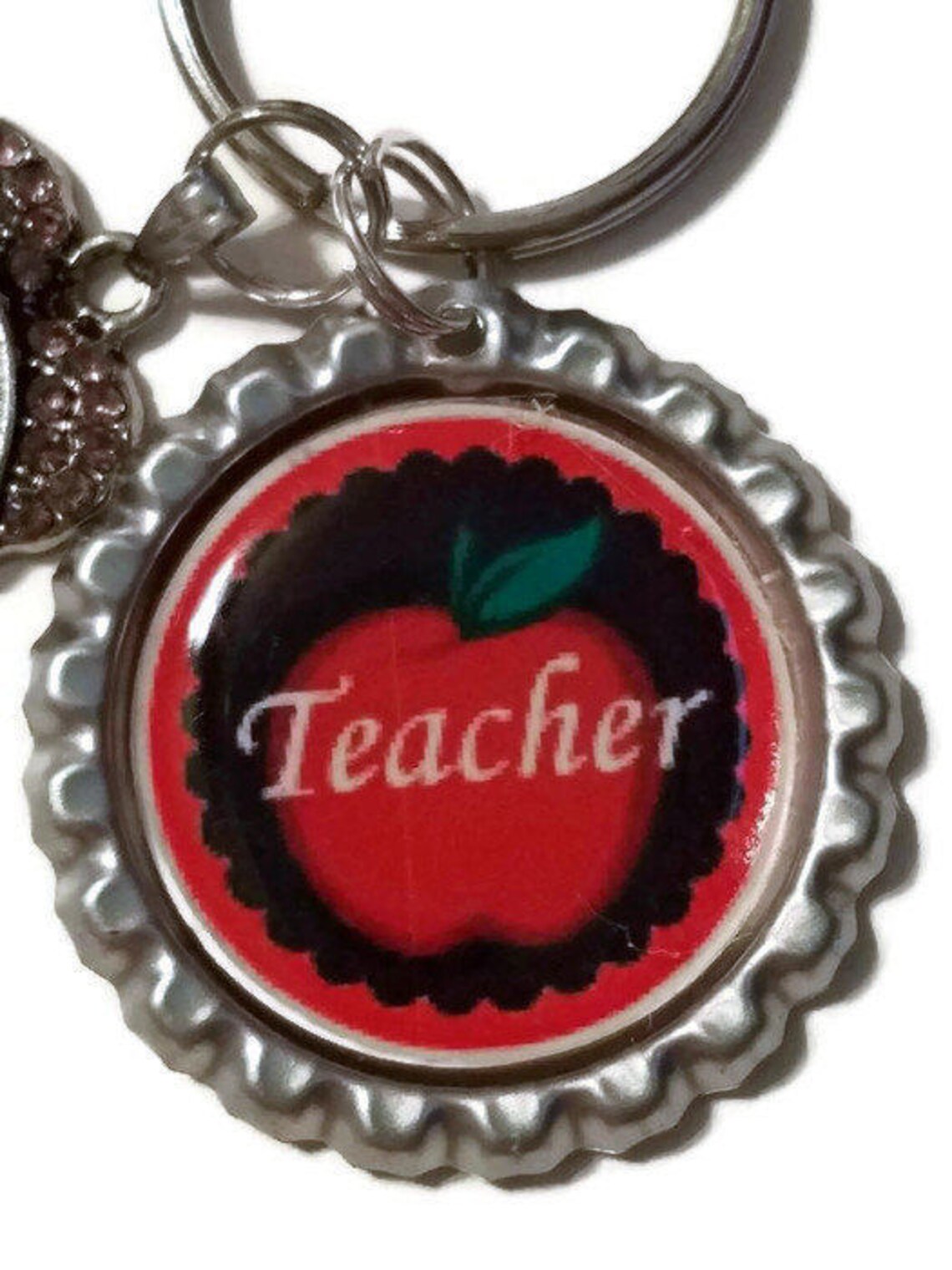 Teacher Charm Keychain Teacher Gift Keychains Keychain Etsy