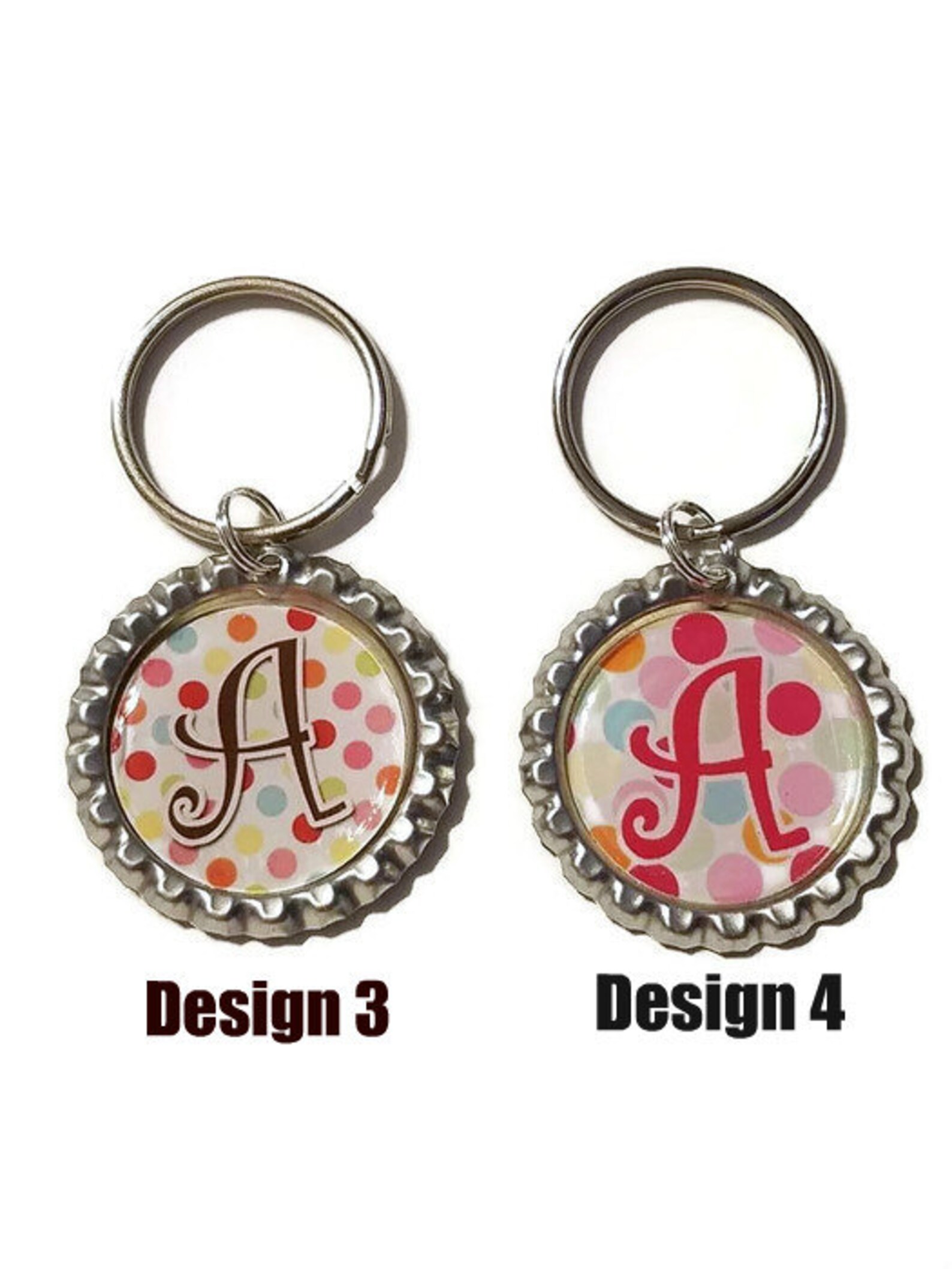 Alphabet Bottle Cap Keychain You Pick Design and Letter Etsy