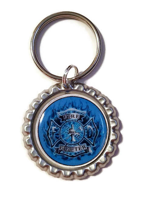 Firefighter Keychain 5 Designs to Choose From Fireman Key Etsy
