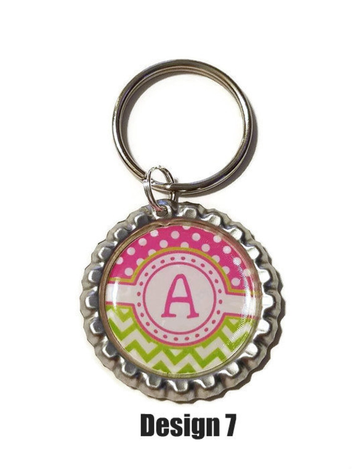 Alphabet Bottle Cap Keychain You Pick Design and Letter Etsy