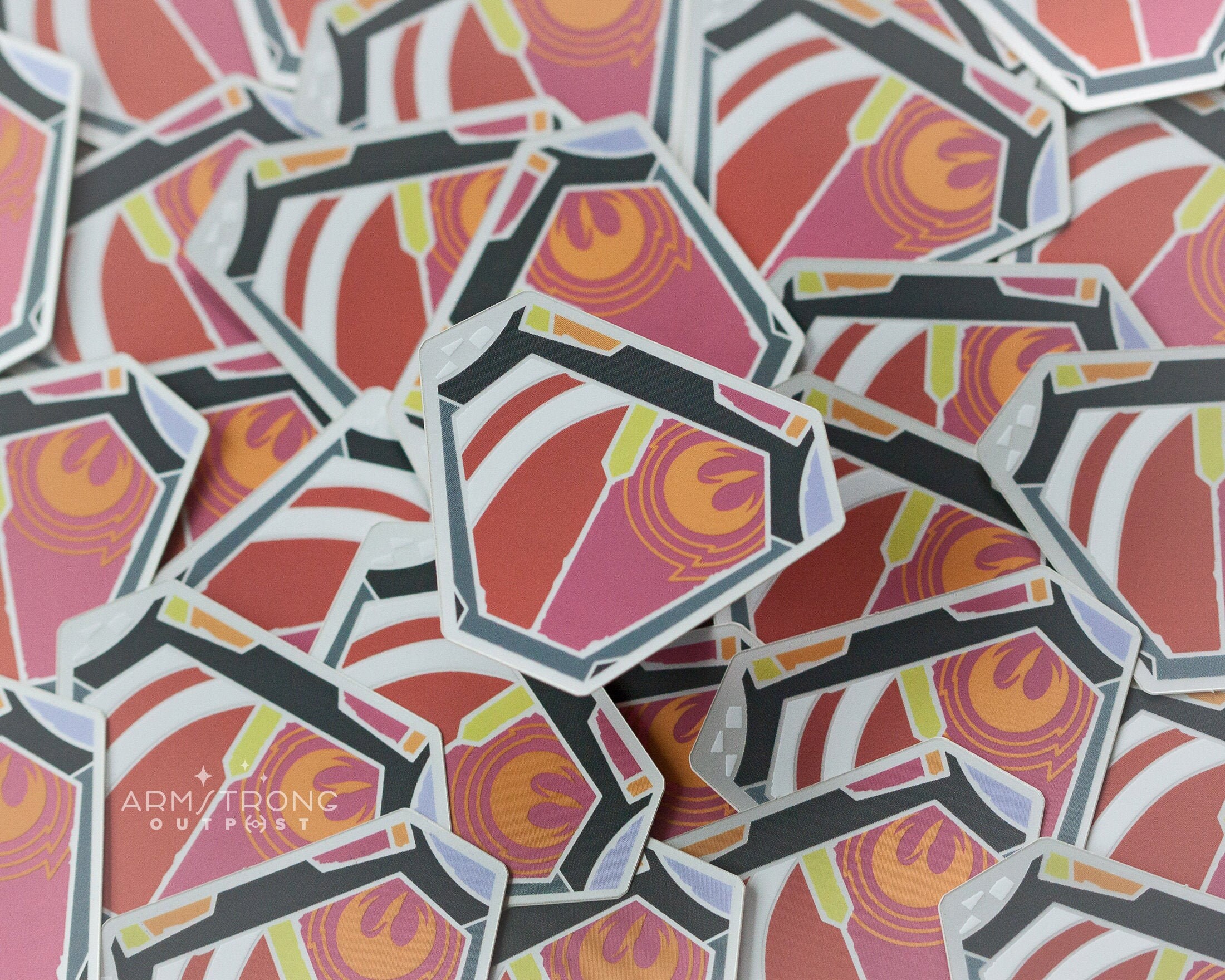 Galactic Series Stickers // Rebel Artist // 2" Metallic Finish W…
