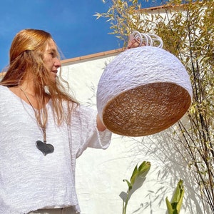 Pendant light Gold, Hanging lamp, Globe pendant light, Pendant lamp plug in, Swag lamp plug in, Plug in hanging light - HALF SPHERE GOLD