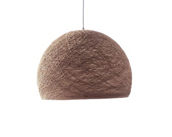 Brown scandinavian lighting, Pendant light, Nordic style, Plug in hanging lamp, Modern hanging lamp, Ceiling lighting - HALF SPHERE