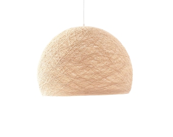 Beige scandinavian lighting, Pendant light, Nordic style, Plug in hanging lamp, Modern hanging lamp, Ceiling lighting - HALF SPHERE