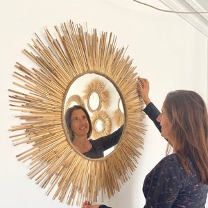 Boho mirror wall decor, Bamboo mirror, Large round mirror, Boho round mirror, Round mirror for wall, Wall mirrors MIRROR TEXAS SAUVAGE image 3