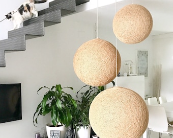 3 Lámparas de techo modernas, Lámparas de techo decorativas, Lámparas colgantes redondas, Lámparas nórdicas - 3 SPHERE (40, 50 y 60 cms.)