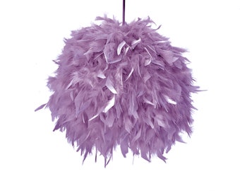 Mauve feathers pendant lamp, Nursery light, Pendant light feather, Modern pendant light, Nordic pendant lamp, Feather lighting - FEATHERS