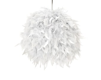 White feathers pendant lamp, Nursery light, Pendant light feathers, Modern pendant light, Nordic pendant lamp, Feathers lighting - FEATHERS