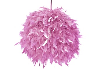 Pink feathers pendant lamp, Nursery lighting, Pendant light feather, Modern pendant light, Nordic pendant lamp, Feathers lighting - FEATHERS