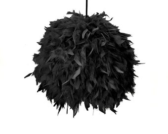 Black feathers pendant lamp, Nursery light, Pendant light feather, Modern pendant light, Nordic pendant lamp, Feathers lighting - FEATHERS