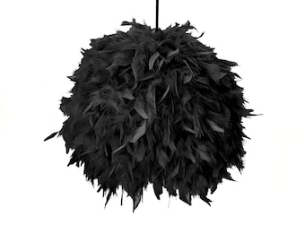 Black feathers pendant lamp, Nursery light, Pendant light feather, Modern pendant light, Nordic pendant lamp, Feathers lighting - FEATHERS