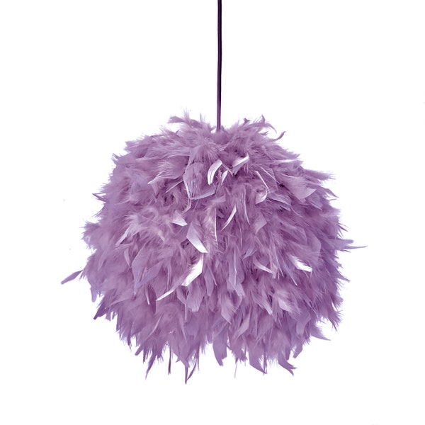 Mauve feathers pendant lamp, Nursery light, Pendant light feather, Modern pendant light, Nordic pendant lamp, Feather lighting - FEATHERS