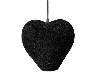 Schwarze Herzdeckenleuchte, Kinderlampe, Dekorative Lampe, Kinderbeleuchtung, Kinderdekoration, Nordische Deckenleuchte - HERZ