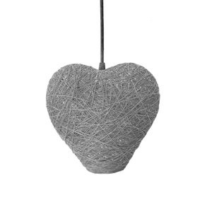 Light gray hanging light heart, Kids pendant light, Nursery pendant lamp, Ceiling lighting, Decoration pendant lamp, Kids lighting - HEART