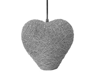 Light gray hanging light heart, Kids pendant light, Nursery pendant lamp, Ceiling lighting, Decoration pendant lamp, Kids lighting - HEART
