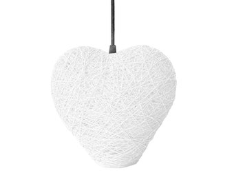 White hanging light heart, Kids pendant light, Nursery pendant lamp, Ceiling lighting, Decoration pendant lamp, Kids lighting - HEART