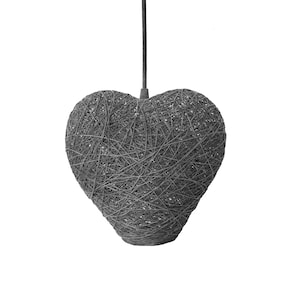 Gray hanging light heart, Kids pendant light, Nursery pendant lamp, Ceiling lighting, Decoration pendant lamp, Kids lighting - HEART