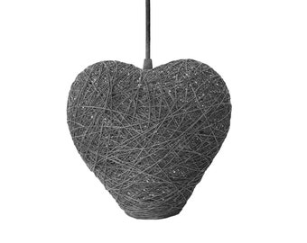 Graue Herzdeckenleuchte, Kinderlampe, Dekorative Lampe, Kinderbeleuchtung, Kinderdekoration, Nordische Deckenleuchte - HEART