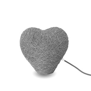 Light gray heart floor lamp, Nursery lighting, Modern floor lamp, Modern table lamp, Nursery floor lamp, Heart table lamp - TABLE HEART