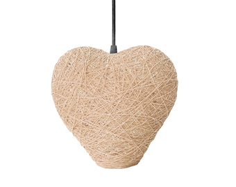 Beige hanging light heart, Kids pendant light, Nursery pendant lamp, Ceiling lighting, Decoration pendant lamp, Kids lighting - HEART
