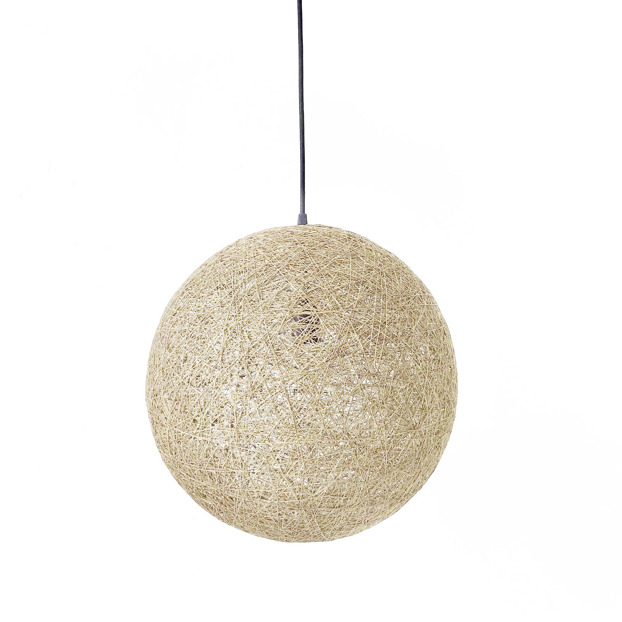 Beige Globe Pendant Light Pendant Lamp Nordic Style Plug in