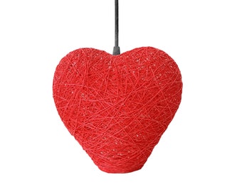 Rote Herzdeckenleuchte, Kinderlampe, Dekorative Lampe, Kinderbeleuchtung, Kinderdekoration, Nordische Deckenleuchte - HERZ