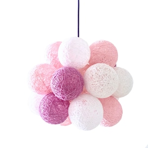 White + mauve + pink nordic pendant light, Modern pendant lamp, Plug in pendant lighting, Nursery pendant light, Pendant lights - MOLEKULAR