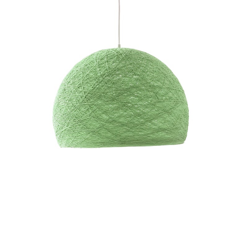 Pendant light plug in nordic design, Scandinavian hanging light, Modern hanging lamp, Ceiling lighting, Nursery pendant light HALF SPHERE Green