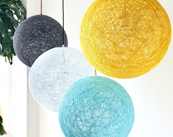 Giant globe pendant light, Plug in pendant light, Large pendant lamp, Pendant lighting, Globe hanging lamp, Ceiling lighting - SPHERE