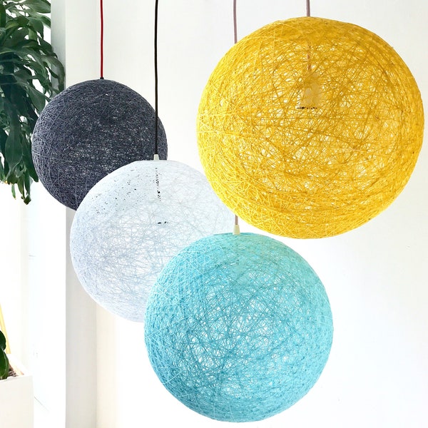 Giant globe pendant light, Plug in pendant light, Large pendant lamp, Pendant lighting, Globe hanging lamp, Ceiling lighting - SPHERE