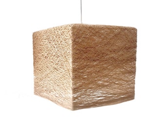 Beige modern pendant light, Pendant lamp, Nordic pendant lamp, Nordic lamp, Plug in hanging light, Pendant lamp, Plug in pendant - CUBE