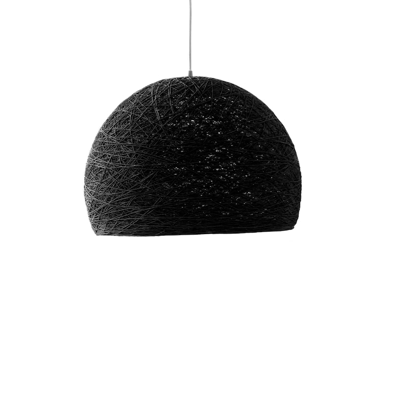 Pendant light plug in nordic design, Scandinavian hanging light, Modern hanging lamp, Ceiling lighting, Nursery pendant light HALF SPHERE Black