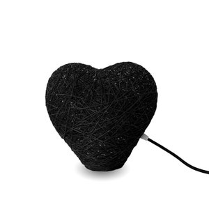 Black modern heart floor lamp, Nursery lighting, Modern floor lamp, Modern table lamp, Nursery floor lamp, Heart table lamp - TABLE HEART