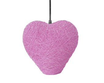 Pink hanging light heart, Kids pendant light, Nursery pendant lamp, Ceiling lighting, Decoration pendant lamp, Kids lighting - HEART