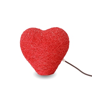 Red modern heart floor lamp, Nursery lighting, Modern floor lamp, Modern table lamp, Nursery floor lamp, Heart table lamp - TABLE HEART