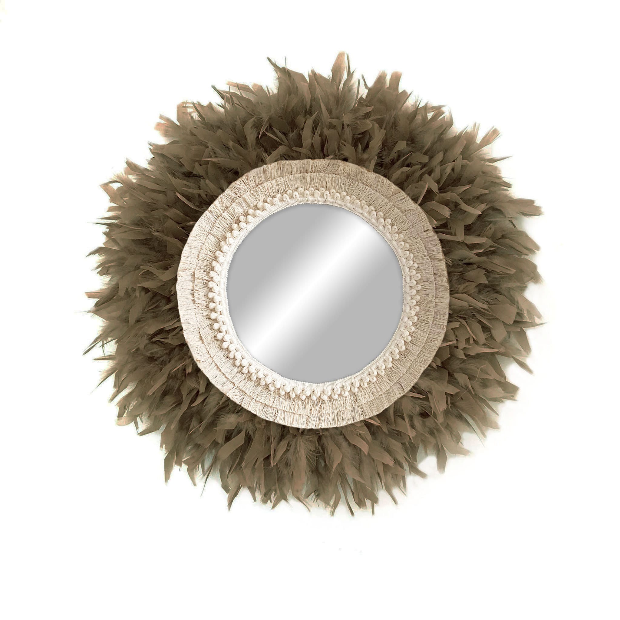 Wall Decor Feathers Mirror, Black Feathers Mirror, Wall Decor 
