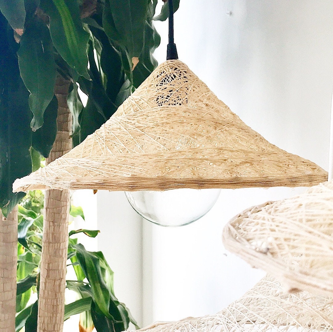 Red pendant lamp boho style Pendant light plug in Pendant Etsy