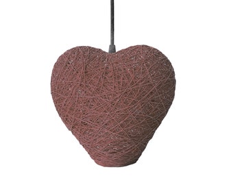Braune Herzdeckenleuchte, Kinderlampe, Dekorative Lampe, Kinderbeleuchtung, Kinderdekoration, Nordische Deckenleuchte - HEART