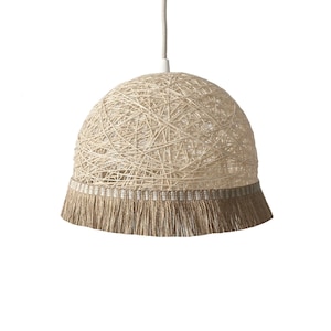 Pendant light fringe, Jute pendant light, Lighting boho style, Fringe pendant light, Modern hanging lamp, Ceiling light, Boho decor - JUTE I