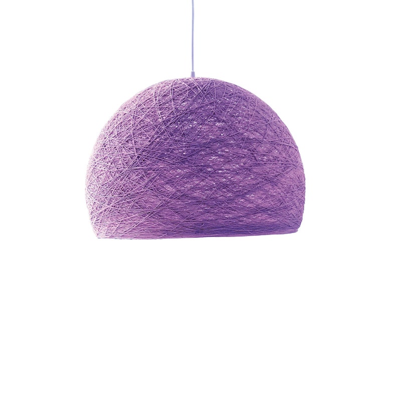 Pendant light plug in, Hanging lamp nordic style, Plug in hanging light, Swag lamp, Hanging lamp plug in, Ceiling lighting HALF SPHERE Purple