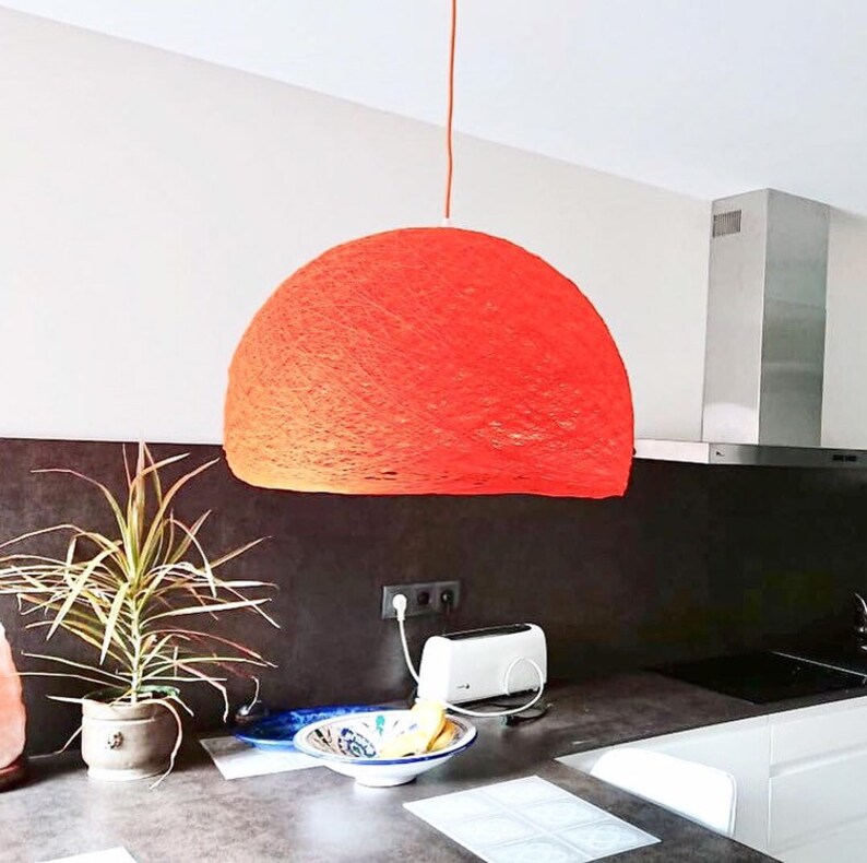Modern hanging lamp Modern pendant light plug in Nordic style Ceiling lighting Scandinavian hanging light 24-60 cm HALF SPHERE
