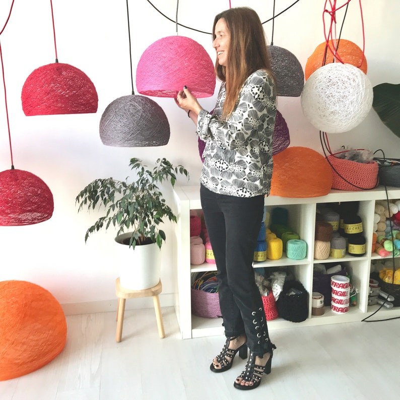 Modern hanging lamp Modern pendant light plug in Nordic style Ceiling lighting Scandinavian hanging light 24-60 cm HALF SPHERE
